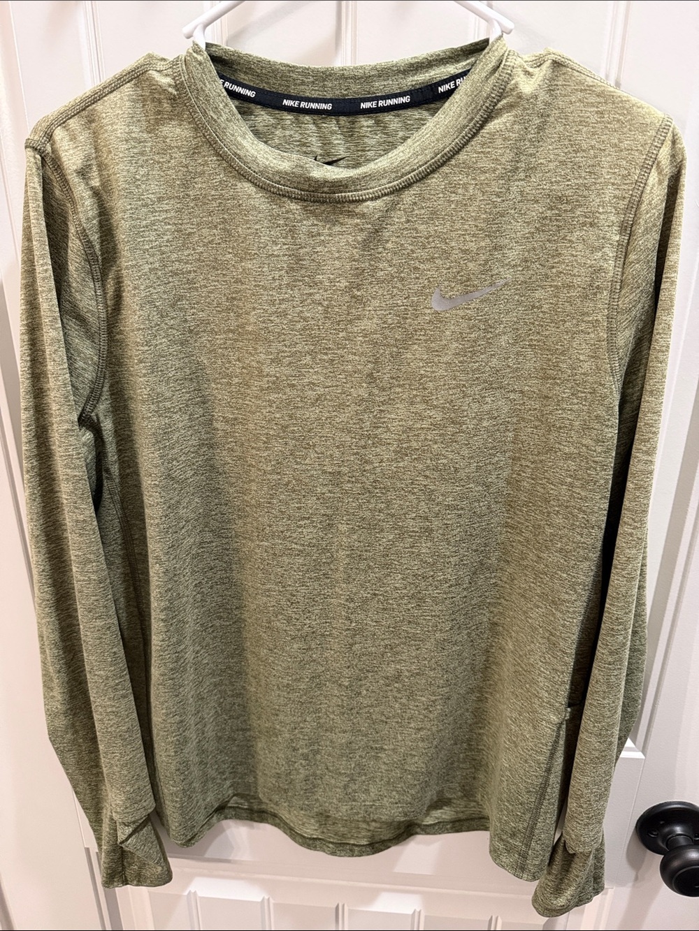 Nike Women’s Olive Green Dri-FIT Long Sleeve Running Shirt